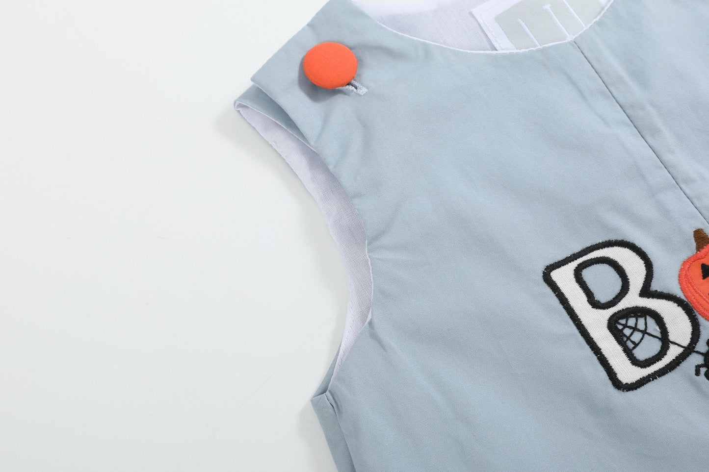 Light Gray 'Boo' Applique Overalls