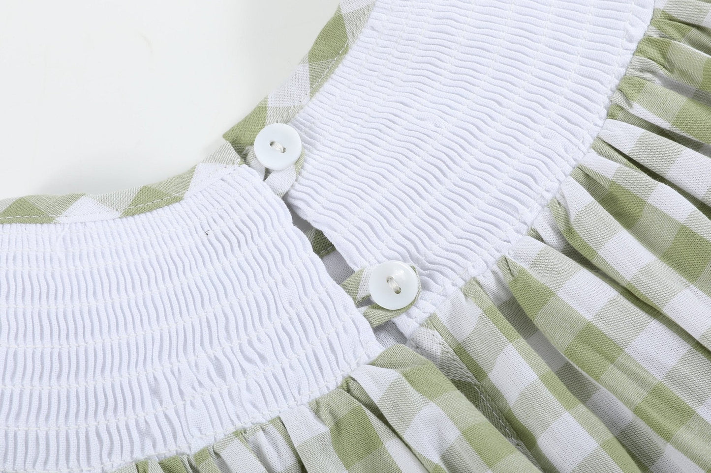 Light Green Alligator Smocked Bishop Dress