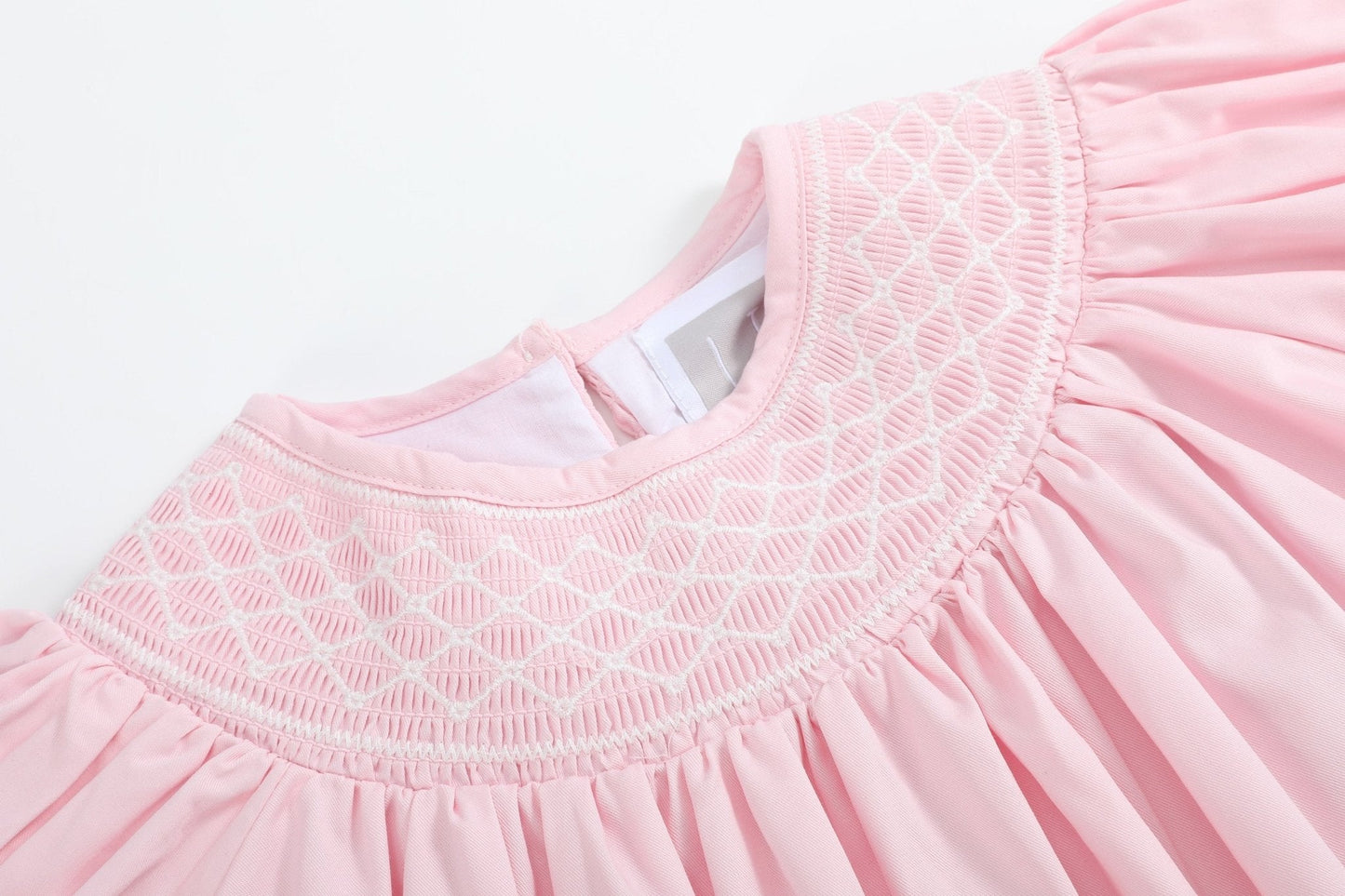 Pink and White Smocked Bishop Dress